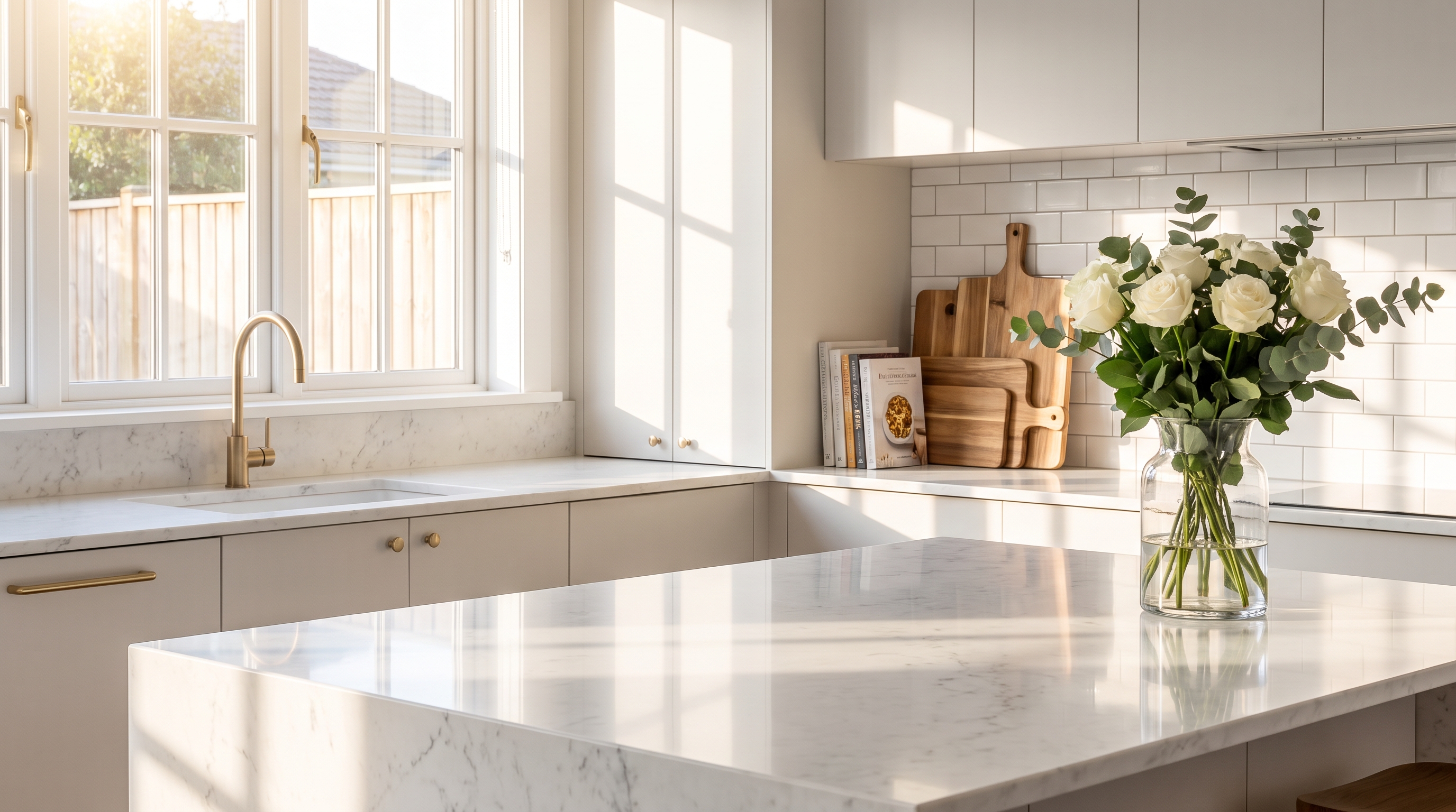 Cocina moderna limpia y ordenada